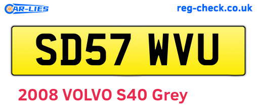 SD57WVU are the vehicle registration plates.