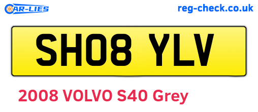 SH08YLV are the vehicle registration plates.