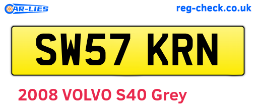 SW57KRN are the vehicle registration plates.