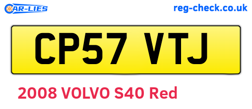 CP57VTJ are the vehicle registration plates.