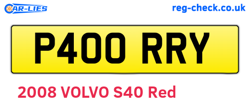 P400RRY are the vehicle registration plates.