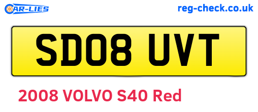 SD08UVT are the vehicle registration plates.