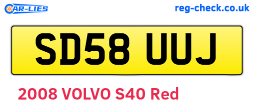 SD58UUJ are the vehicle registration plates.