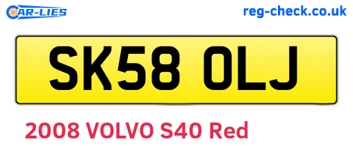 SK58OLJ are the vehicle registration plates.