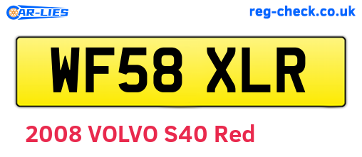 WF58XLR are the vehicle registration plates.