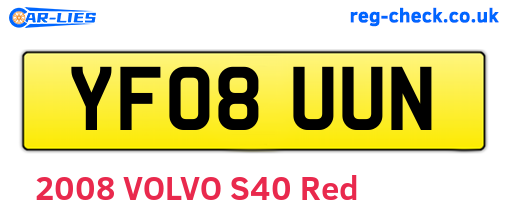 YF08UUN are the vehicle registration plates.
