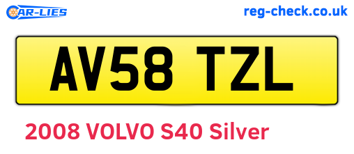 AV58TZL are the vehicle registration plates.