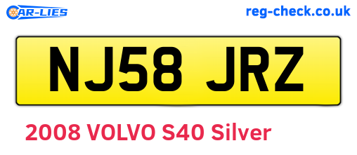 NJ58JRZ are the vehicle registration plates.
