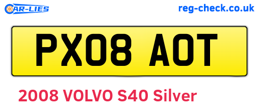 PX08AOT are the vehicle registration plates.