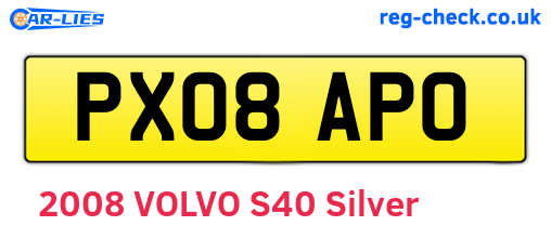 PX08APO are the vehicle registration plates.