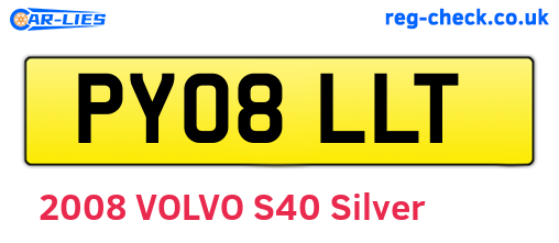 PY08LLT are the vehicle registration plates.
