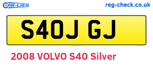 S40JGJ are the vehicle registration plates.