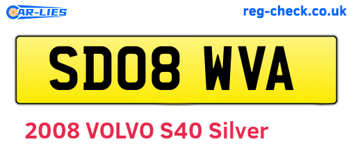 SD08WVA are the vehicle registration plates.