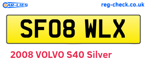 SF08WLX are the vehicle registration plates.