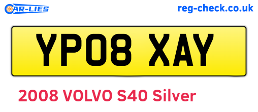 YP08XAY are the vehicle registration plates.