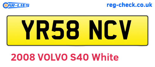 YR58NCV are the vehicle registration plates.