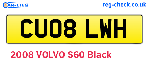 CU08LWH are the vehicle registration plates.