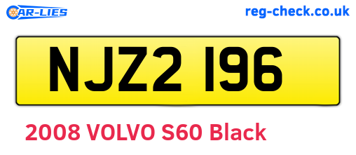 NJZ2196 are the vehicle registration plates.