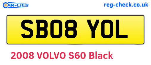 SB08YOL are the vehicle registration plates.