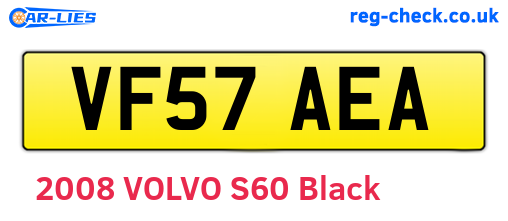 VF57AEA are the vehicle registration plates.