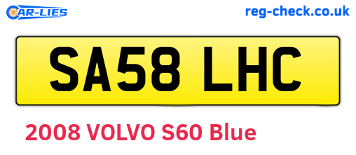 SA58LHC are the vehicle registration plates.