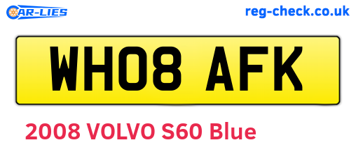 WH08AFK are the vehicle registration plates.