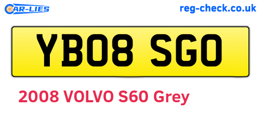YB08SGO are the vehicle registration plates.