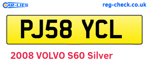 PJ58YCL are the vehicle registration plates.