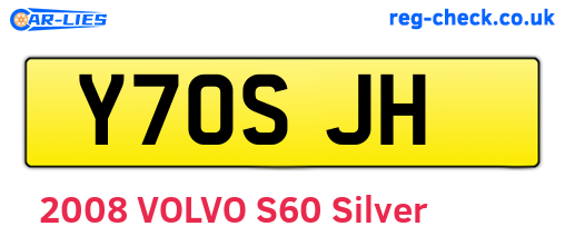 Y70SJH are the vehicle registration plates.
