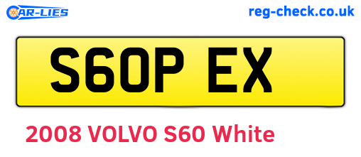 S60PEX are the vehicle registration plates.