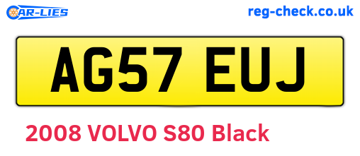 AG57EUJ are the vehicle registration plates.