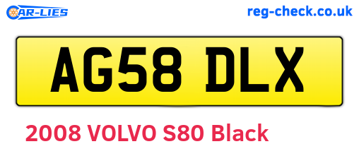 AG58DLX are the vehicle registration plates.