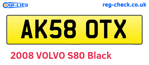 AK58OTX are the vehicle registration plates.
