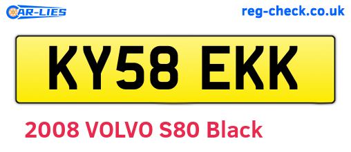KY58EKK are the vehicle registration plates.
