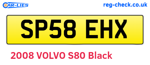 SP58EHX are the vehicle registration plates.