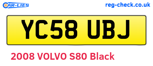 YC58UBJ are the vehicle registration plates.