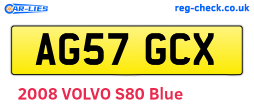 AG57GCX are the vehicle registration plates.