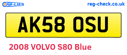 AK58OSU are the vehicle registration plates.