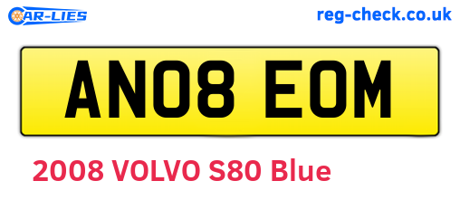 AN08EOM are the vehicle registration plates.