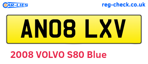 AN08LXV are the vehicle registration plates.