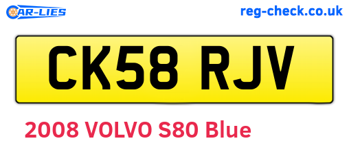 CK58RJV are the vehicle registration plates.