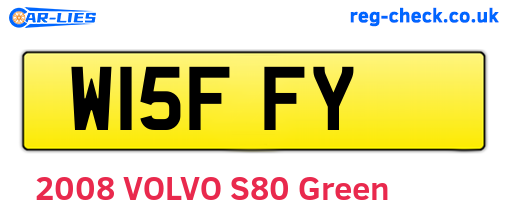 W15FFY are the vehicle registration plates.