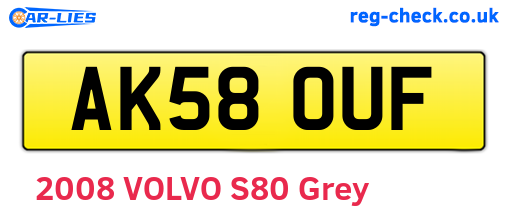 AK58OUF are the vehicle registration plates.