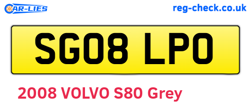 SG08LPO are the vehicle registration plates.