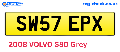 SW57EPX are the vehicle registration plates.