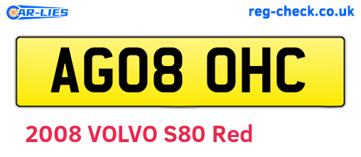 AG08OHC are the vehicle registration plates.