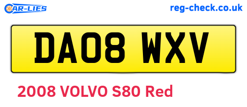 DA08WXV are the vehicle registration plates.