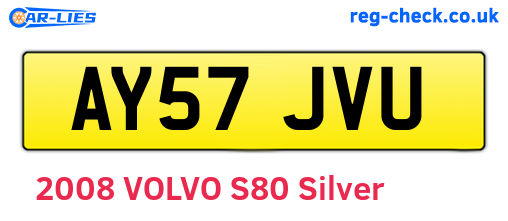 AY57JVU are the vehicle registration plates.