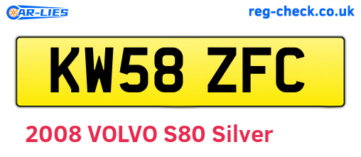 KW58ZFC are the vehicle registration plates.