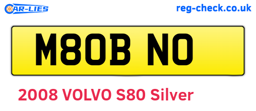 M80BNO are the vehicle registration plates.